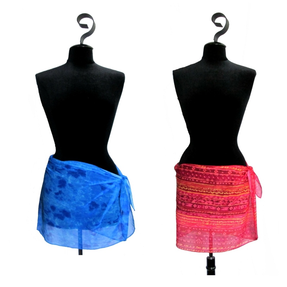 Swimsuit Sarong Cover Up Pack of 2 Blue & Orange